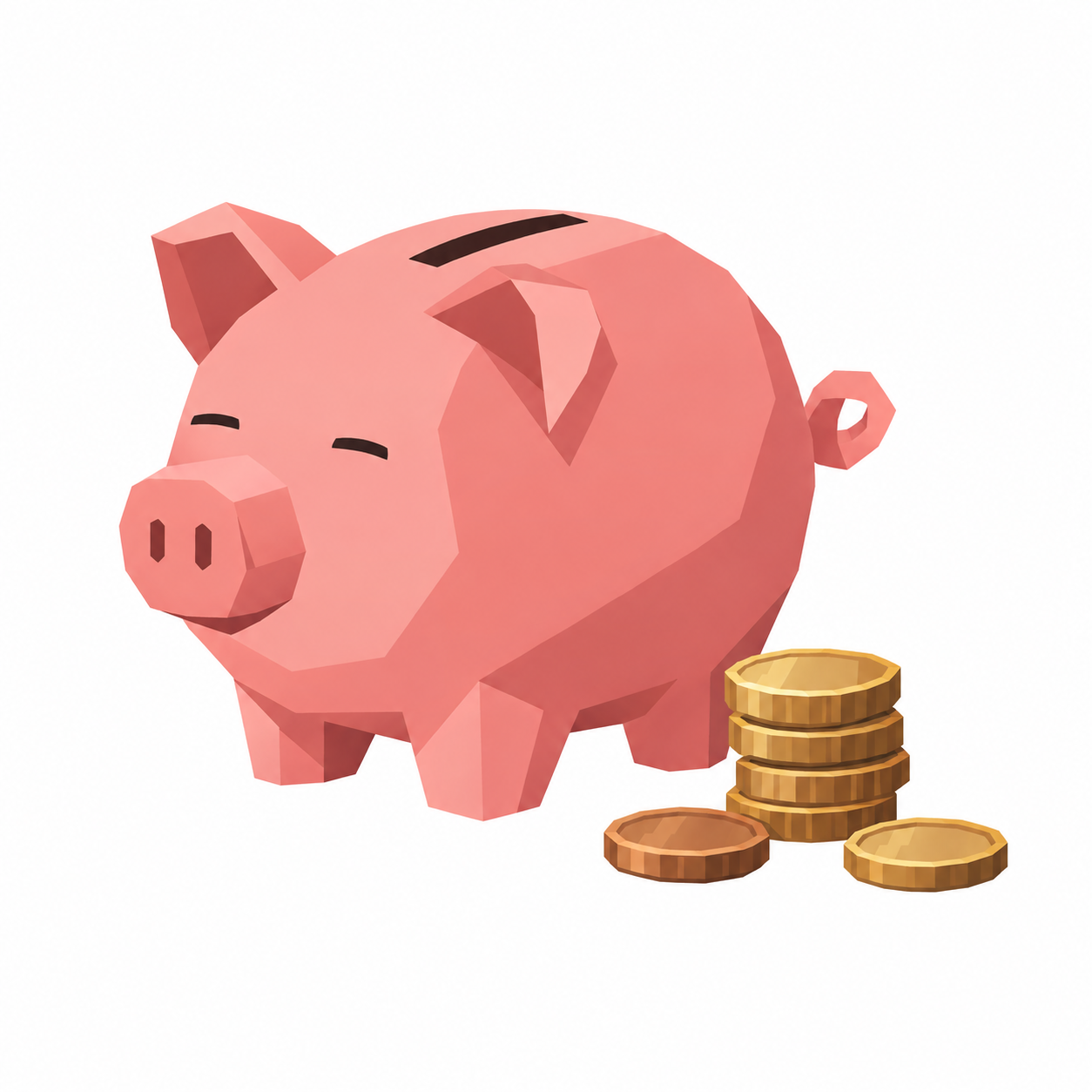 Ein Sparschwein mit einem kleinen Anteil Münzen daneben auf dem Tisch