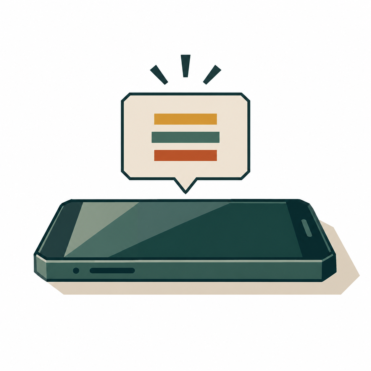 Ein Smartphone zeigt eine eingegangene Nachricht